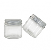 50g 180g airtight plastic glass jar pet cosmetic food jar with screw aluminium cap lid for Cosmetic food storage