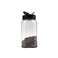 free sample 500ml square PET plastic food salt storage jar cooking spice powder bottle black pepper container with butterfly cap