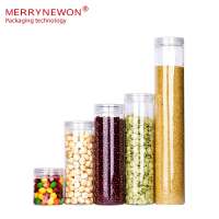 Wholesale 100ml 300ml 500ml 800ml 1000ml Transparent Sealed PET Plastic Jar Packaging With Lid For Food Honey Candy Nut