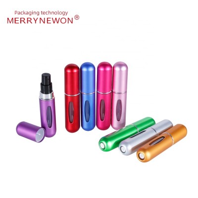 5ml 8ml Portable Travel Mini Container Aluminum Jar Refillable Perfume Spray Bottle Empty Cosmetic Storage Bottles