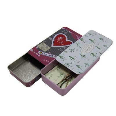 custom made slide mint tins box sliding lid metal box 120*60*16h