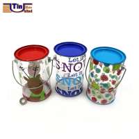 Christmas candy handle tin with PET material